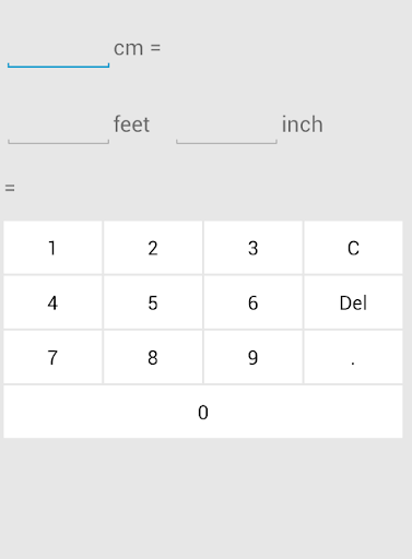 Android application Height Unit Converter screenshort