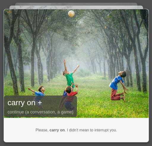 Android application TheVerbs - phrasal verbs screenshort