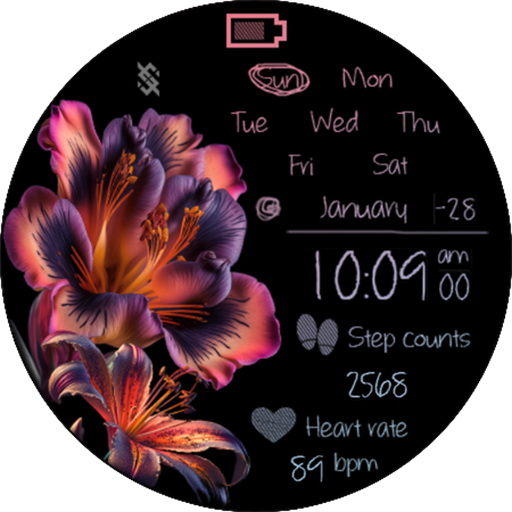 BFF45 - Neon Art Lily Flower logo