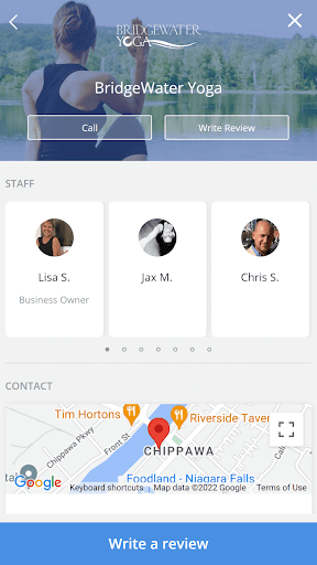 Android application Bridgewater Yoga screenshort
