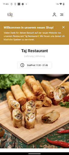 Android application Taj Restaurant screenshort