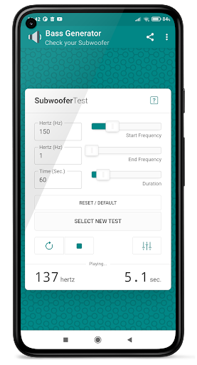 Android application Bass Generator. Subwoofer Test screenshort