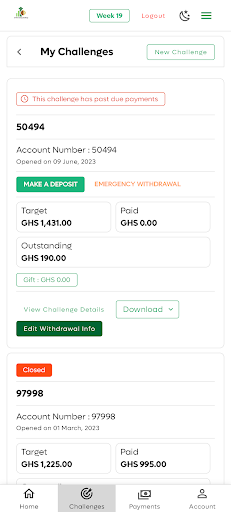 52 Week Savings Challenge Screen 2