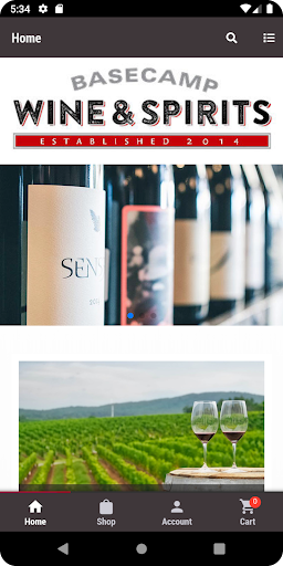 Android application Basecamp Wine & Spirits screenshort