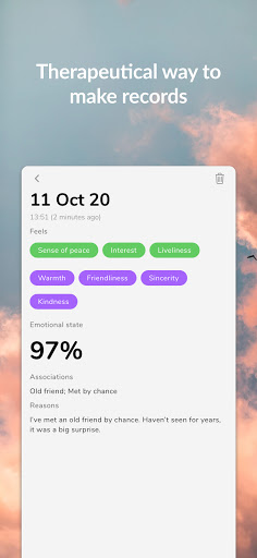 Android application BePeachy - Smart mood diary screenshort