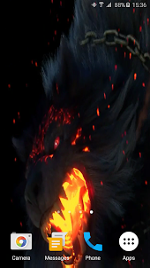 Angry Fire Wolf Live Wallpaper