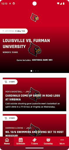 Screenshot of Louisville Cardinals