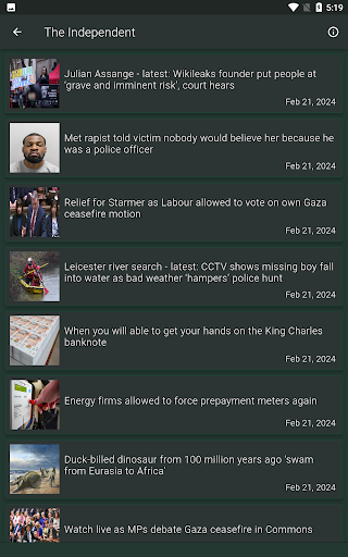 Britain News Live RSS Screen 2