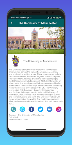 UK Ranking University Info Screen 2