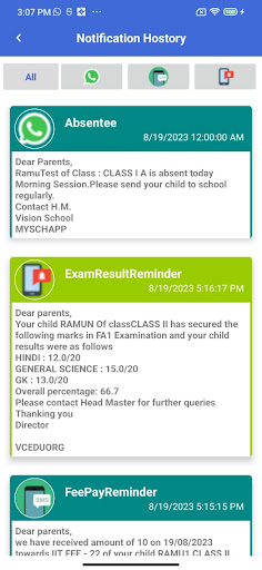 PIS Parent App Screen 3