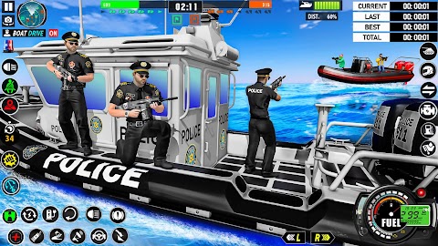 警察のボート犯罪シューティングゲームのおすすめ画像5