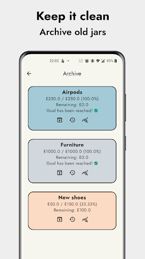 Screenshot of JamJars: Savings Tracker