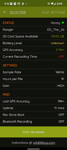 ELOC Control Panel Screen 3