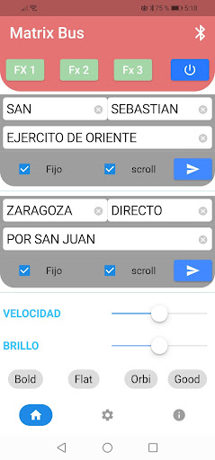 Android application MatrixBus screenshort