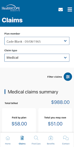HealthSCOPE Benefits On the Go Screen 3