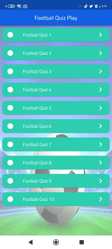 Android application Football Quiz screenshort