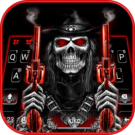 Skull Fire Gun Wallpapers Keyboard Background