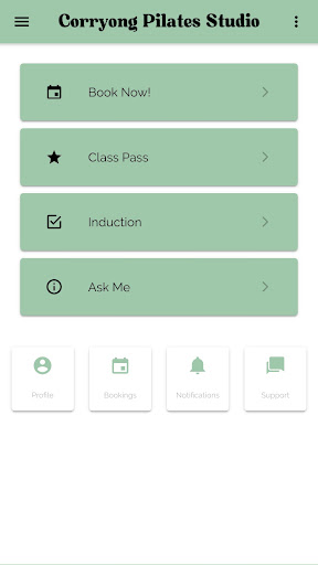 Android application Corryong Pilates Studio screenshort