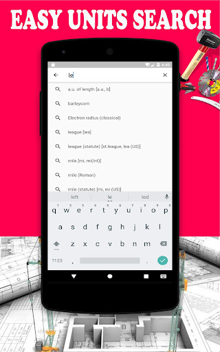 Engineering unit converter app Screen 2