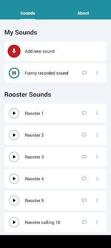 Android application Rooster Sounds screenshort