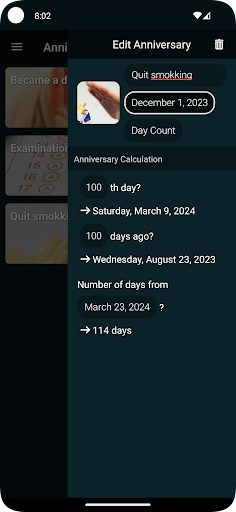 Anniversary Calculator Screen 2