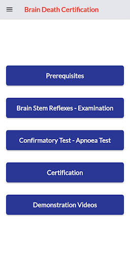 Brain Death Certification App Screen 2