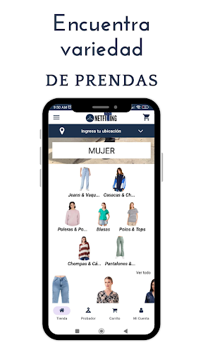 Android application Netfiting - Tienda y Probador screenshort