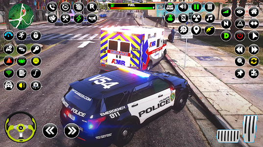 condução de carro de polícia