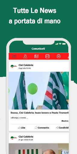 Android application Cisl Calabria screenshort