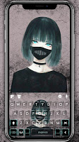 screenshot of Anime Mask Girl Keyboard Theme