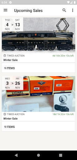 Android application Elliott Auctions screenshort