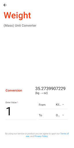 Unit Converter & Calculator Screen 3