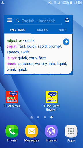 Android application English Indonesian Dictionary screenshort