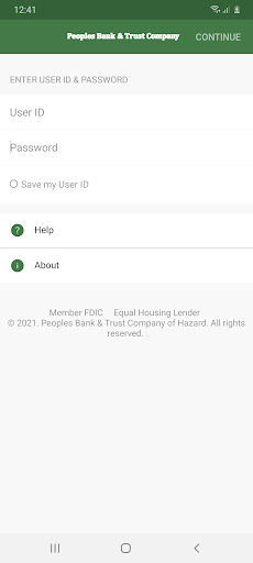 Android application Peoples Bank of Hazard Mobile screenshort