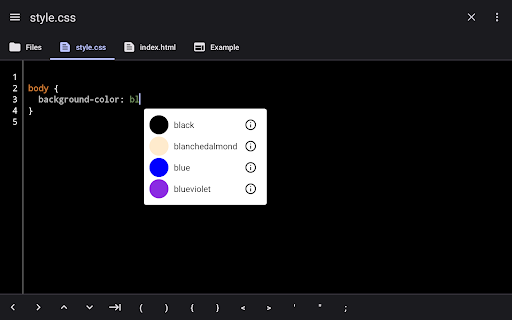 Screenshot of WebCode - html, css, js ide