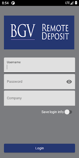 Android application BGV Remote Deposit screenshort