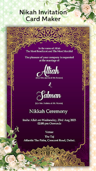 Muslim Wedding Card Maker 2026 screenshot 3