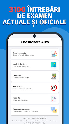 Android application Chestionare Auto 2024 screenshort