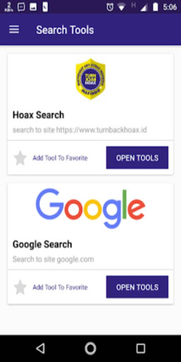 Android application HBT - Hoax Buster Tools V3 screenshort
