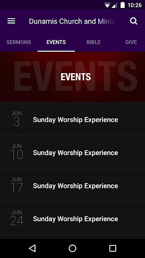 Dunamis Church App Screen 2
