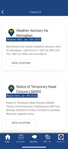 Android application Monaghan Alerts screenshort