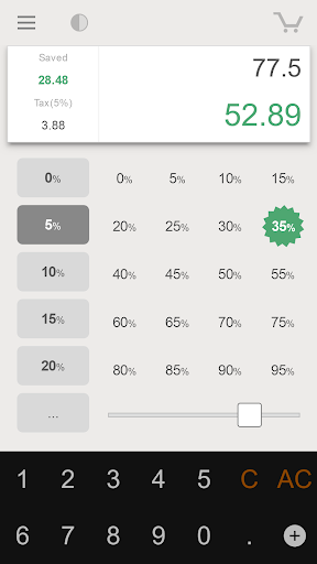 Screenshot of Shopping Percent Calculator