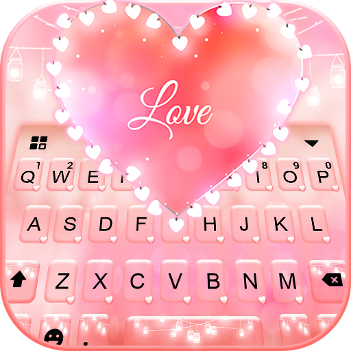 Pink Heart Lights Keyboard Bac logo