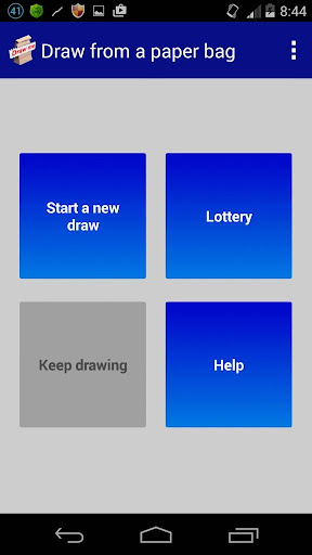 Android application Draw from a paper bag screenshort