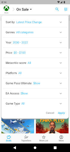 CheapCharts Games Screen 3