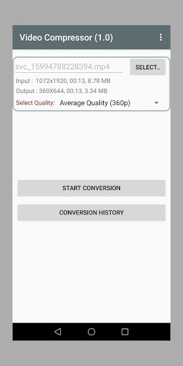 Android application Video Compressor screenshort