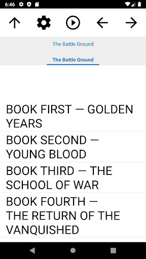 Android application Book, The Battle Ground screenshort