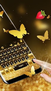 Gold Butterfly Shining Keyboard Theme For PC installation