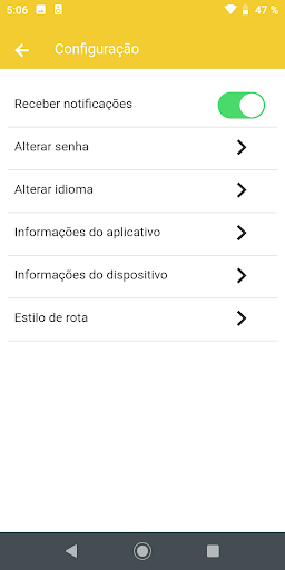 Android application Satys Rastreamento screenshort