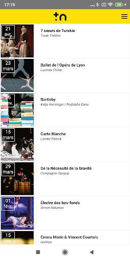 Android application Théâtre de Nîmes screenshort